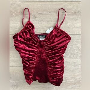 Bebe beautiful velvet sheared tank top